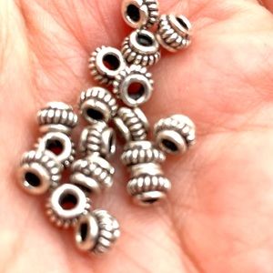 New 18 Sterling Rope Bali Tube Beads